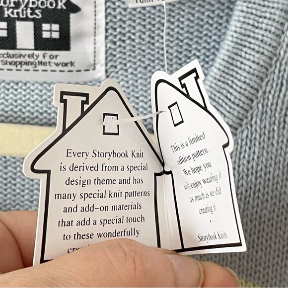 Story Knits Cardigan Sweater Striped Embroidered Details Beach Women size L - Picture 12 of 12